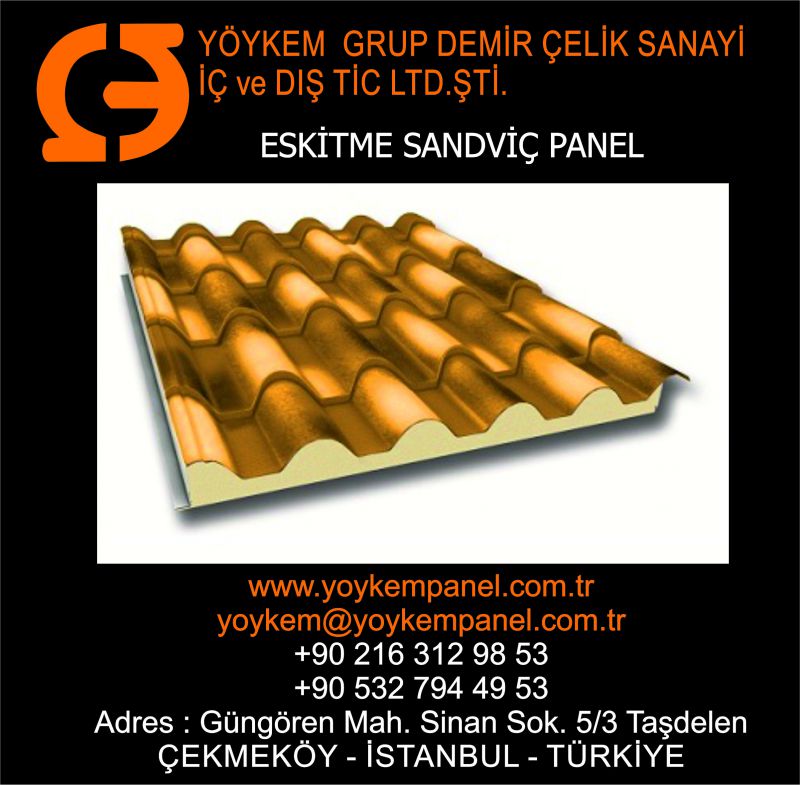 Eskitme Sandviç Panel - Eskitme Çatı ve Cephe Kaplama Sandviç Panel